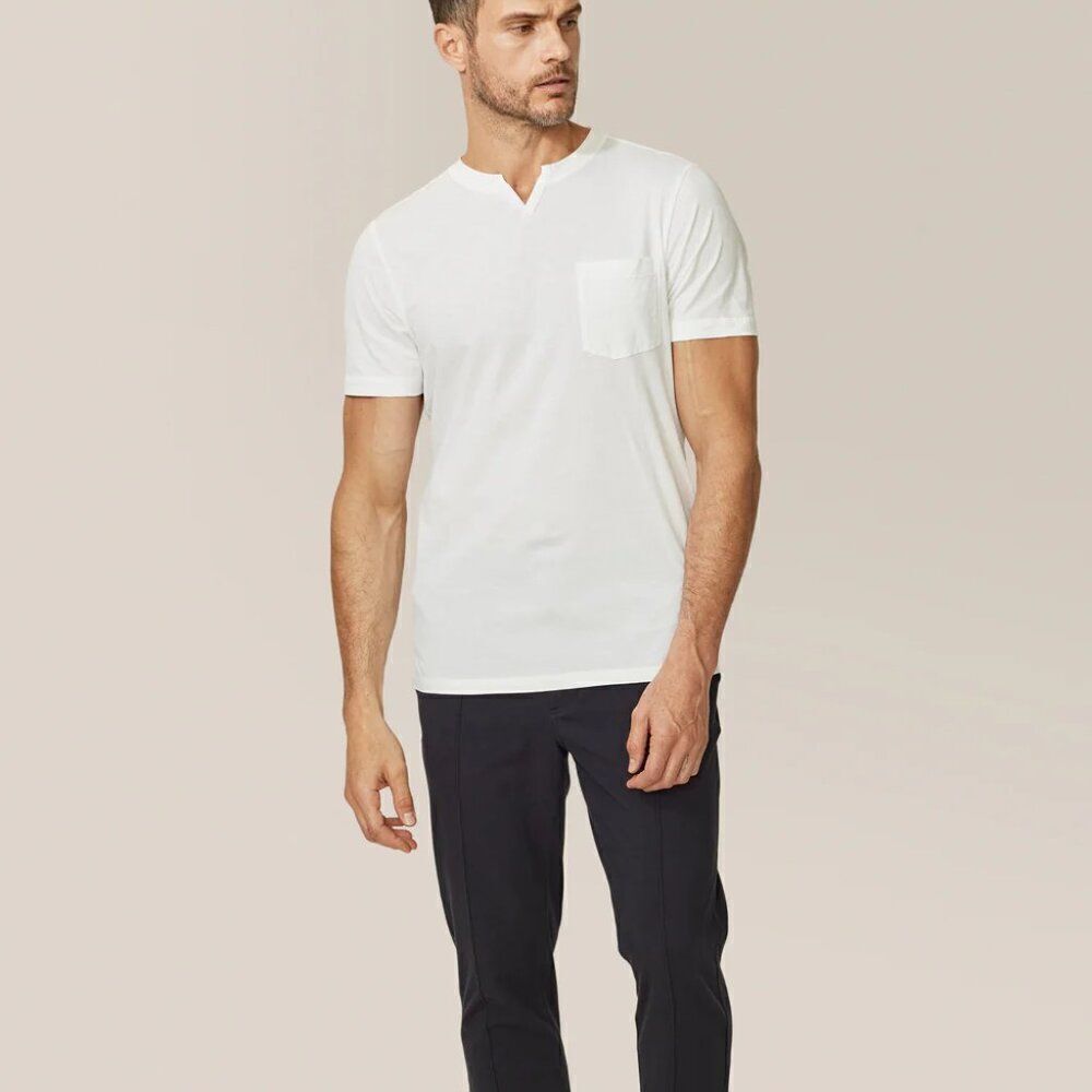✨ GOOD MAN BRAND ✨ Victory V-Notch Cotton Jersey T-shirt - [Large, White]